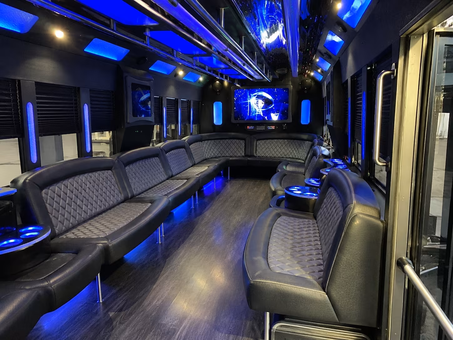Group beside a Mercedes Sprinter limo in Killeen