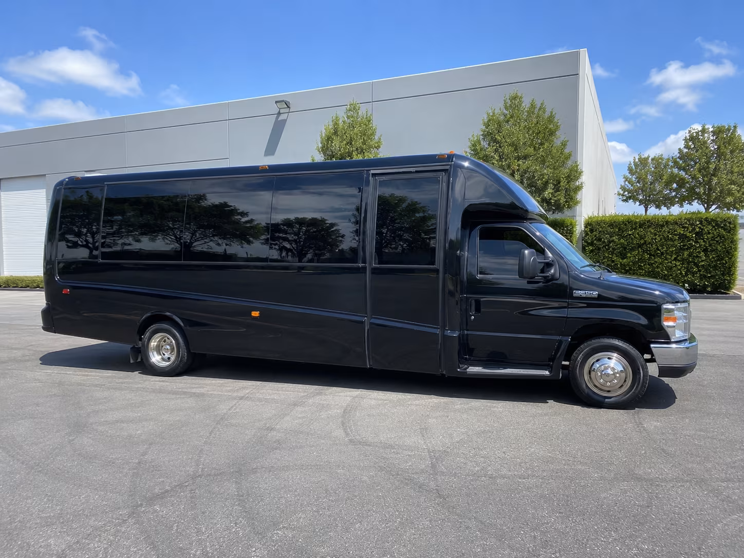 Wedding guests seated inside a party bus serving Killeen
