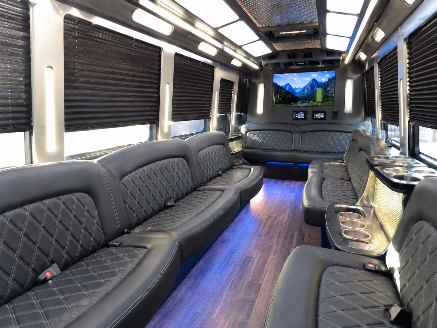 Interior of a party bus rental serving Killeen