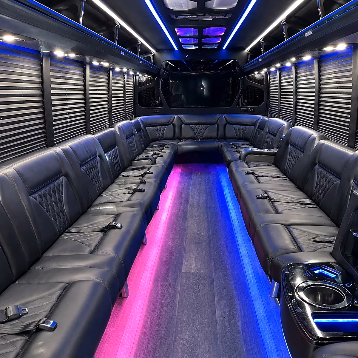Killeen Bachelor & Bachelorette Transportation party bus interior