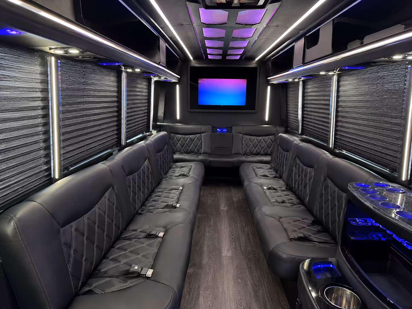 Killeen Wedding Transportation party bus interior