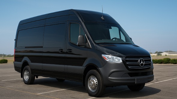 Exterior of Charter Bus Company Temple's 14 Passenger Sprinter Limousine in Temple
