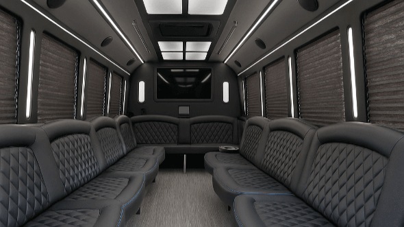 Interior of Charter Bus Company Pflugerville's 20 Passenger Party Bus in Pflugerville
