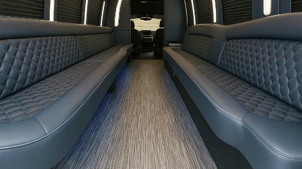 Interior of Charter Bus Company Leander's 30 Passenger Party Bus in Leander