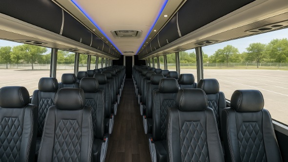Interior of Charter Bus Company Killeen's 40 Passenger Charter Bus in Killeen