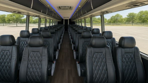 Interior of Charter Bus Company Killeen's 47 Passenger Charter Bus in Killeen