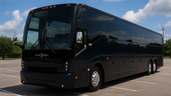 Exterior of Charter Bus Company Cedar Park's 50 Passenger Party Bus in Cedar Park