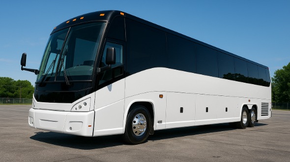 Exterior of Charter Bus Company Leander's 50 Passenger Party Bus in Leander