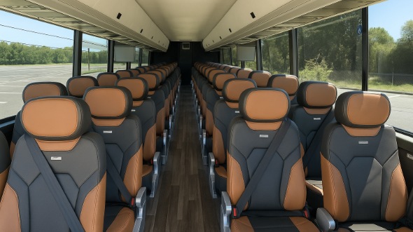 Interior of Charter Bus Company Killeen's 56 Passenger Charter Bus in Killeen