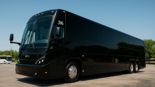 Exterior of Charter Bus Company Killeen's 56 Passenger Charter Bus in Killeen