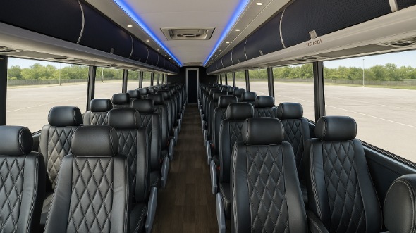 Interior of Charter Bus Company Killeen's ADA Charter Bus in Killeen